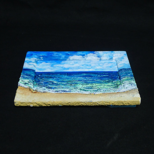 油絵 油彩 油彩画 絵 絵画 【海の砂浜】ミニ絵画 絵画 HR 通販