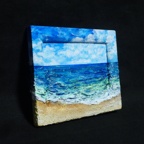 油絵 油彩 油彩画 絵 絵画 【海の砂浜】ミニ絵画 絵画 HR 通販
