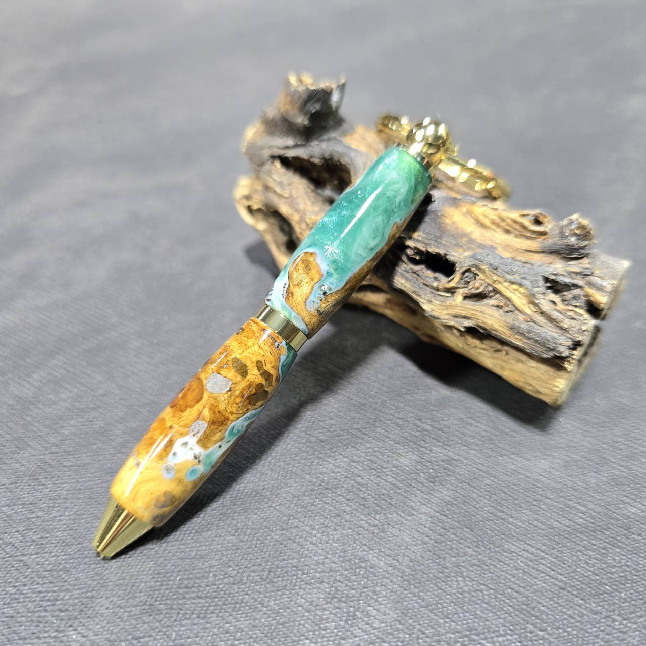 花梨瘤 ウッドレジン ミニボールペン【送料・ギフトボックス無料・当日発送】186