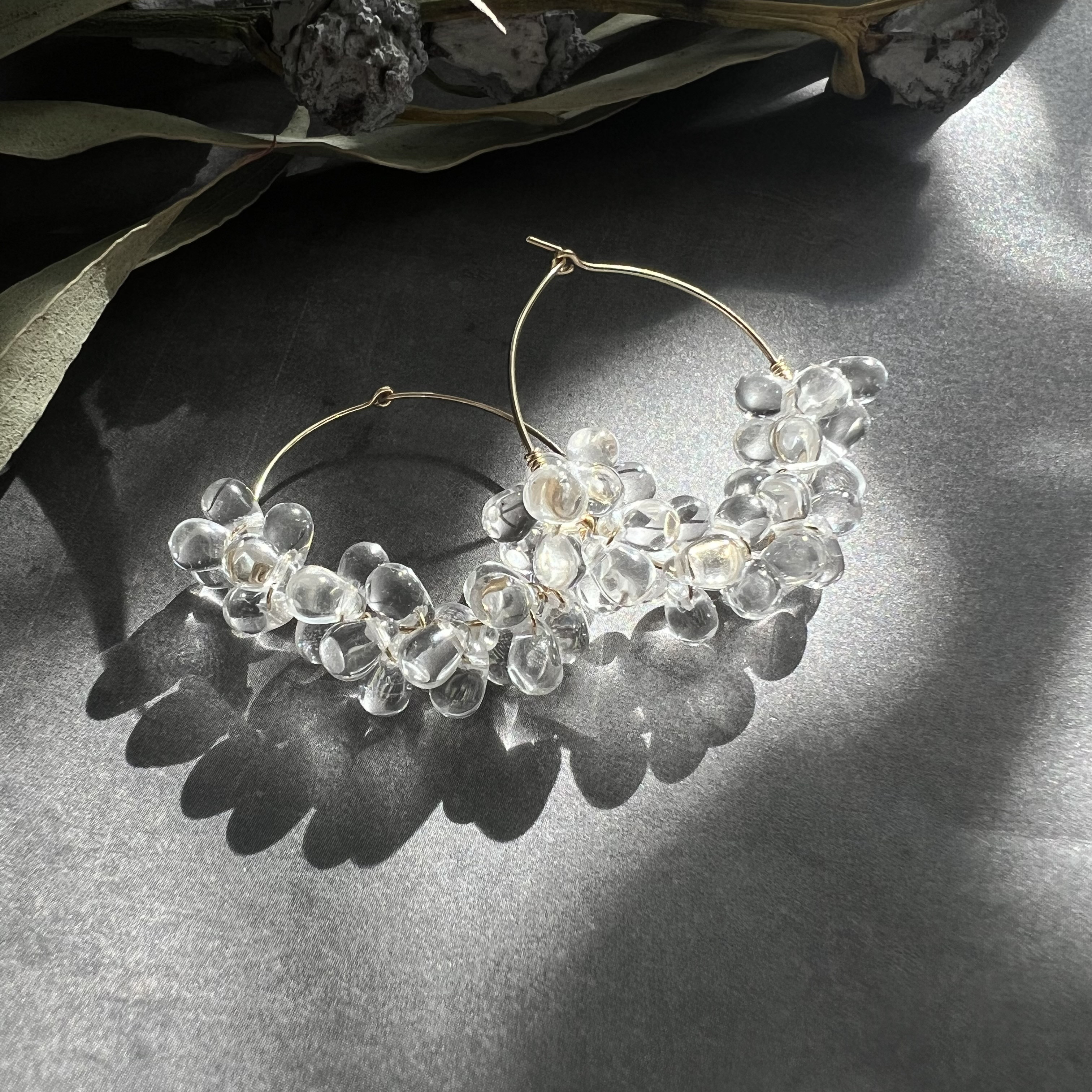 ドロップクリスタル   フープピアス