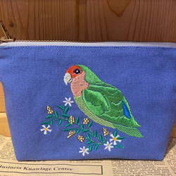 ロラライハリス♡ブルーグレーキルト♡刺繍のちょこっとお出かけミニバッグ♡ ロラライハリス刺繍 トートバッグ＆ショルダーバッグ