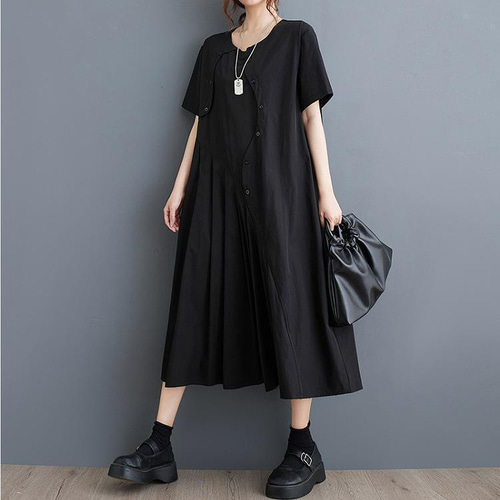 大きいサイズ レディース ロング ワンピース 春夏 秋 新品 半袖