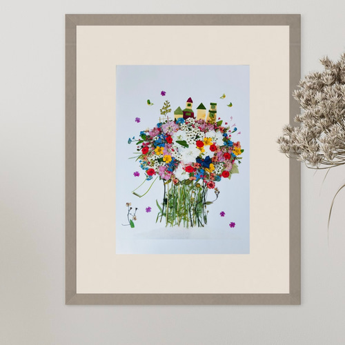 私と小鳥と鈴と』カレンダー春陽堂書店挿絵 押し花アート印刷 イラスト