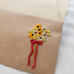 花束のレターセット／刺繍 レターセット wakako 通販 16676537