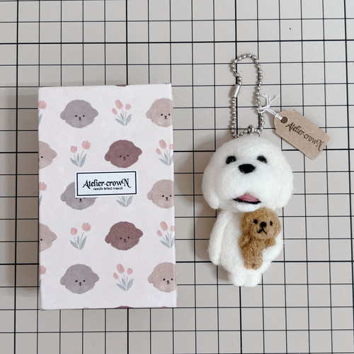 おねむのウエスティちゃん　犬　羊毛フェルト b940494a7bfb27142cf4b3f3271c31