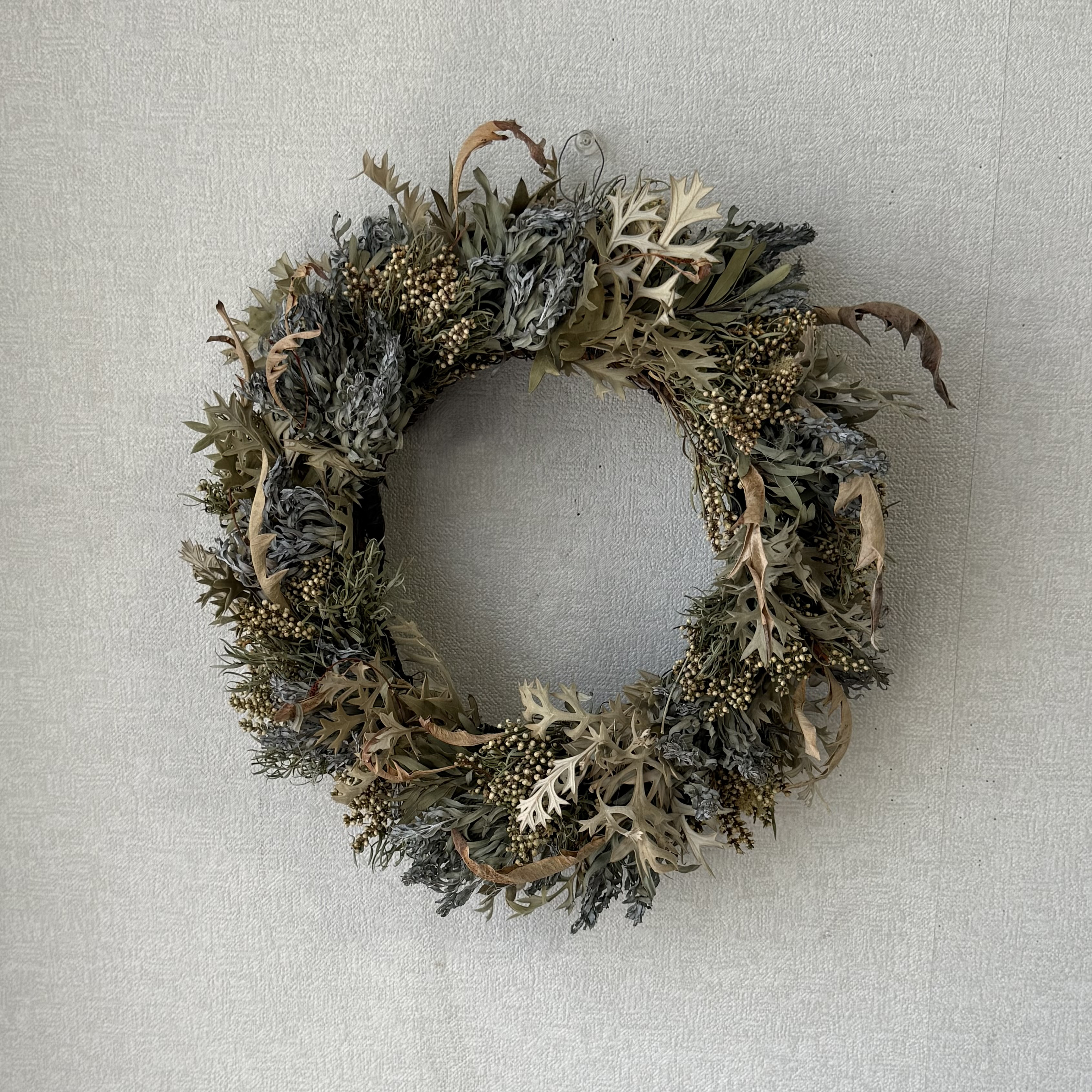 ワイルドフラワーのドライフラワーリース　直径280mm   一点もの　No.28