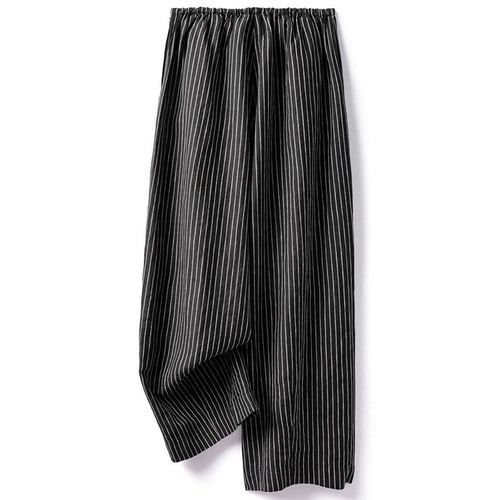 qualite リネンライクストライプワイドパンツ パンツ リネンライク ワイドパンツ レディース : ZOZOTOWN Yahoo