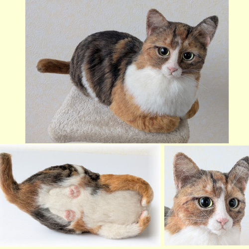 羊毛フェルト ネコ うちの子 オーダー専門◇愛猫の宝箱◇香箱座り お