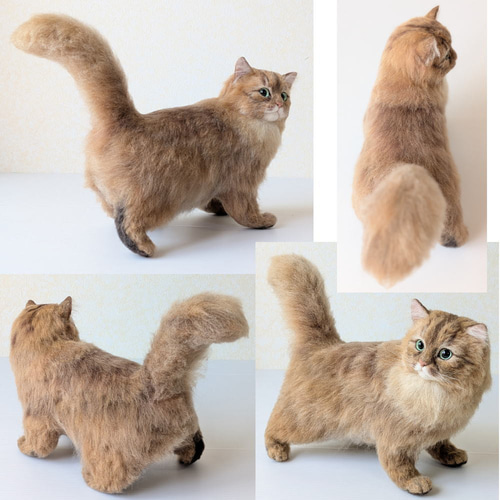 羊毛フェルト ネコ うちの子 オーダー専門◇愛猫の宝箱◇香箱座り お