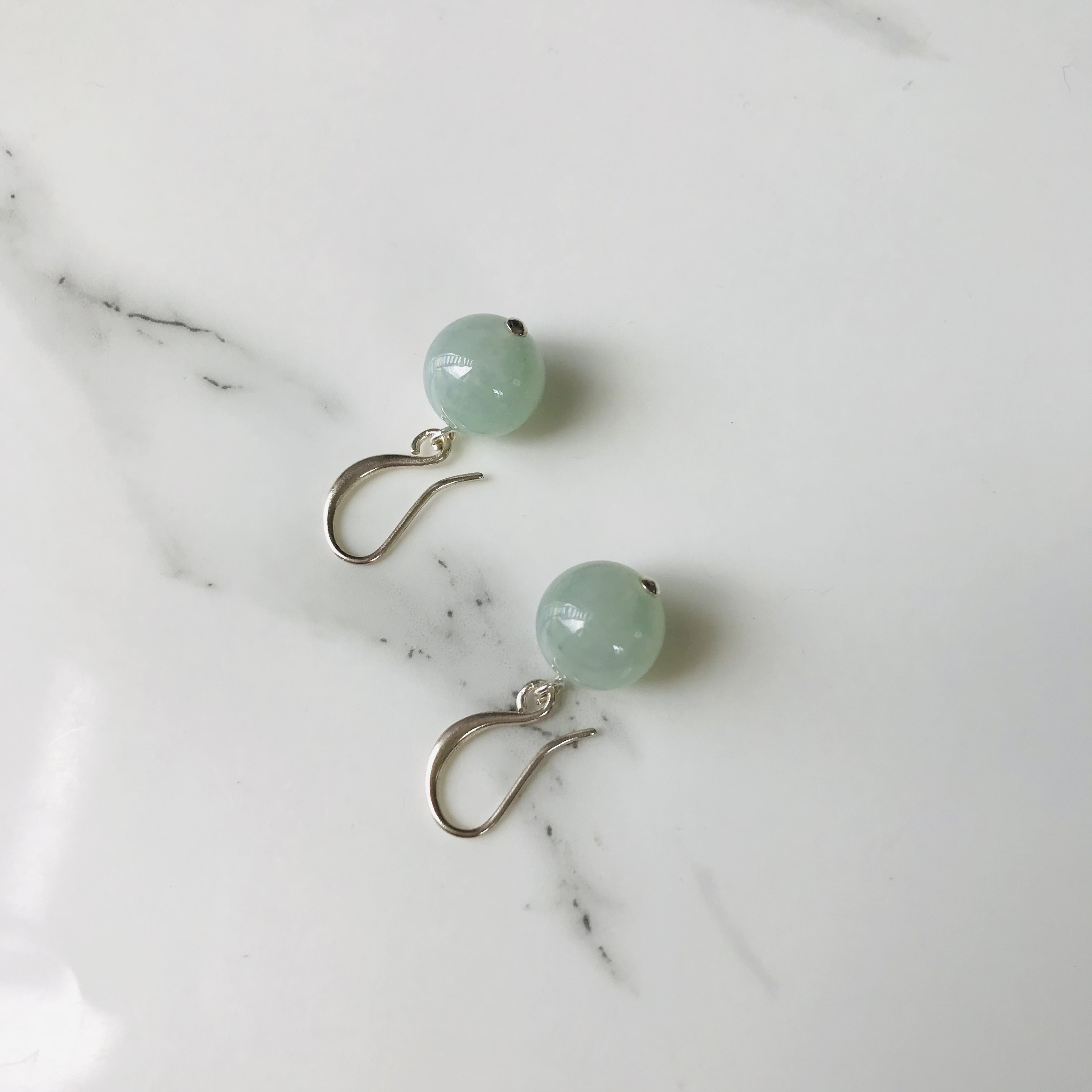 [P143-002] ジェイド　JADE  ヒスイ　本翡翠　ピアス　　天然石　一点物　ミャンマー産　s925