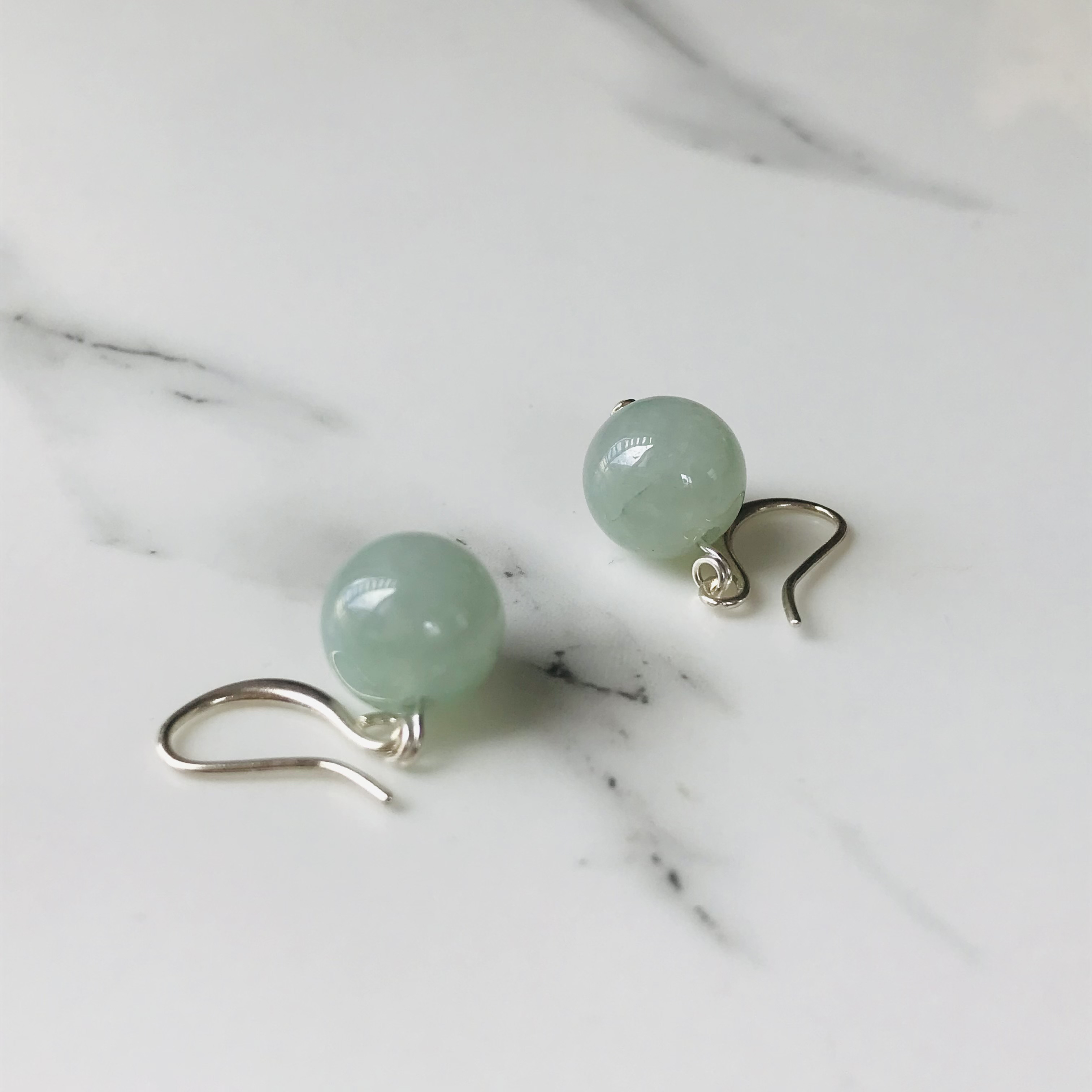 [P143-002] ジェイド　JADE  ヒスイ　本翡翠　ピアス　　天然石　一点物　ミャンマー産　s925