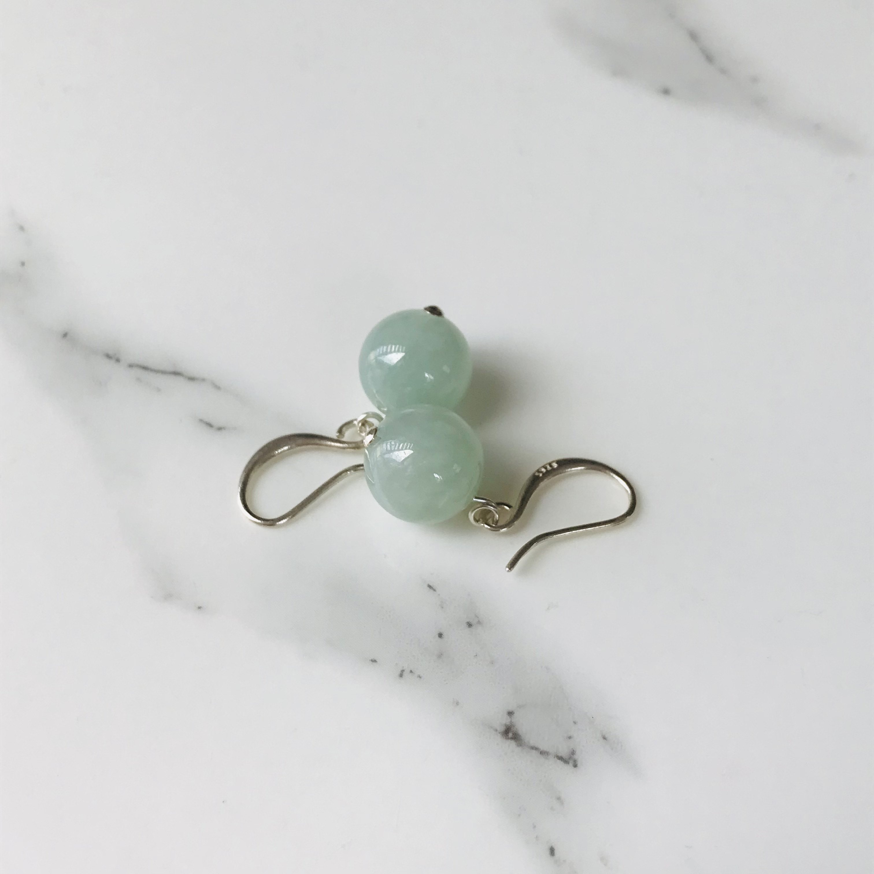 [P143-002] ジェイド　JADE  ヒスイ　本翡翠　ピアス　　天然石　一点物　ミャンマー産　s925