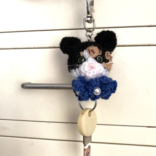 あなたのペットをリール式キーホルダーに!（ミーちゃん） あみぐるみ