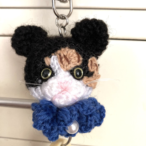 あなたのペットをリール式キーホルダーに!（ミーちゃん） あみぐるみ