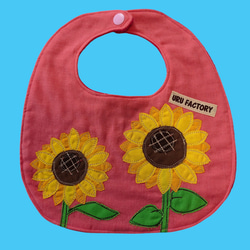 ひまわりのアップリケベビースタイ2枚セット｜選べる全9色｜ガーゼ×パイル｜ベビーギフトにおすすめ 4枚目の画像