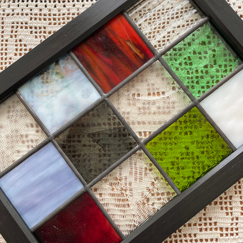ステンドグラス パネル 和モダン 格子戸 その他インテリア雑貨