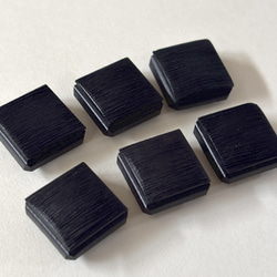 ボタン レトロ 四角 スクエア ブラック 裏足 19mm 6個セット et-050 3枚目の画像