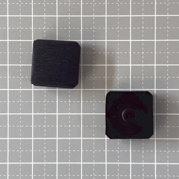 ボタン レトロ 四角 スクエア ブラック 裏足 19mm 6個セット et-050 4枚目の画像