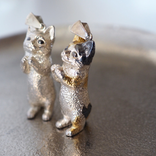 お願いBig猫Silverペンダントトップ ネックレス・ペンダント