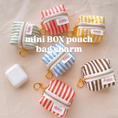 ミニBOXポーチバッグチャーム（ストライプ） キーリング daisy__hm