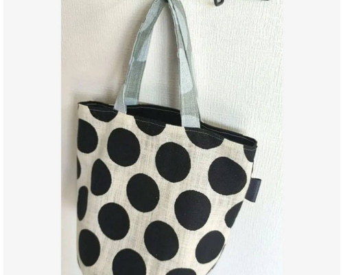 感謝sale バケツ型 トートバッグ 小 水玉 丸底 ころりん 北欧 リネン