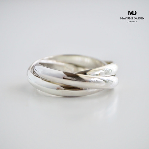トリニティ リング -daily- Trinity 3連 大ぶり ボリューム シルバー