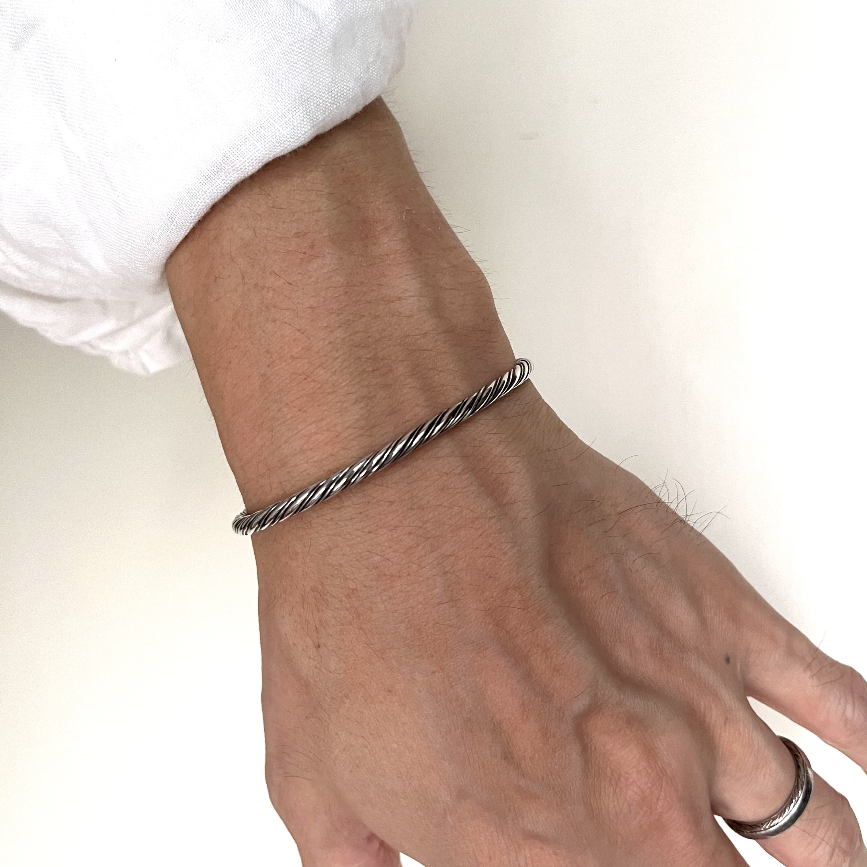 SV950-鍛造ロープバングル 幅3.5㎜｜素材-シルバー950／STARTWIST／スターツイスト