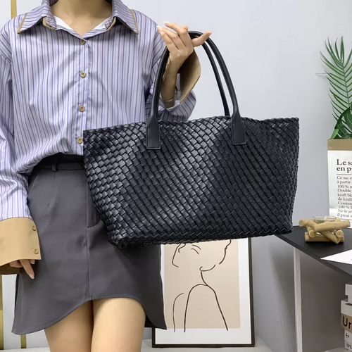 本革 編み込みトートバッグ レディース 大容量 手提げ 肩掛け レザー