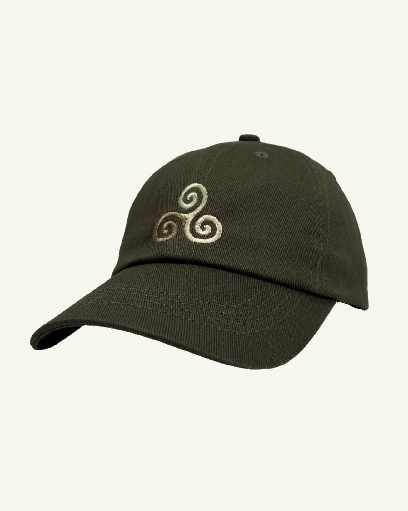 うずまき 刺繍 コットン キャップ ユニセックス 深め ブラック