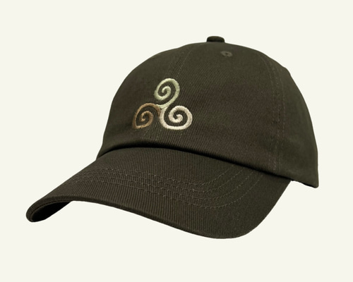 うずまき 刺繍 コットン キャップ ユニセックス 深め ブラック