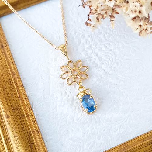 【誕生石ネックレス】9月 サファイア ✦ スピリチュアルジュエリー® ✦ 誕生石ネックレス】9月 サファイア ✦ 天然石ワイヤージュエリー ✦