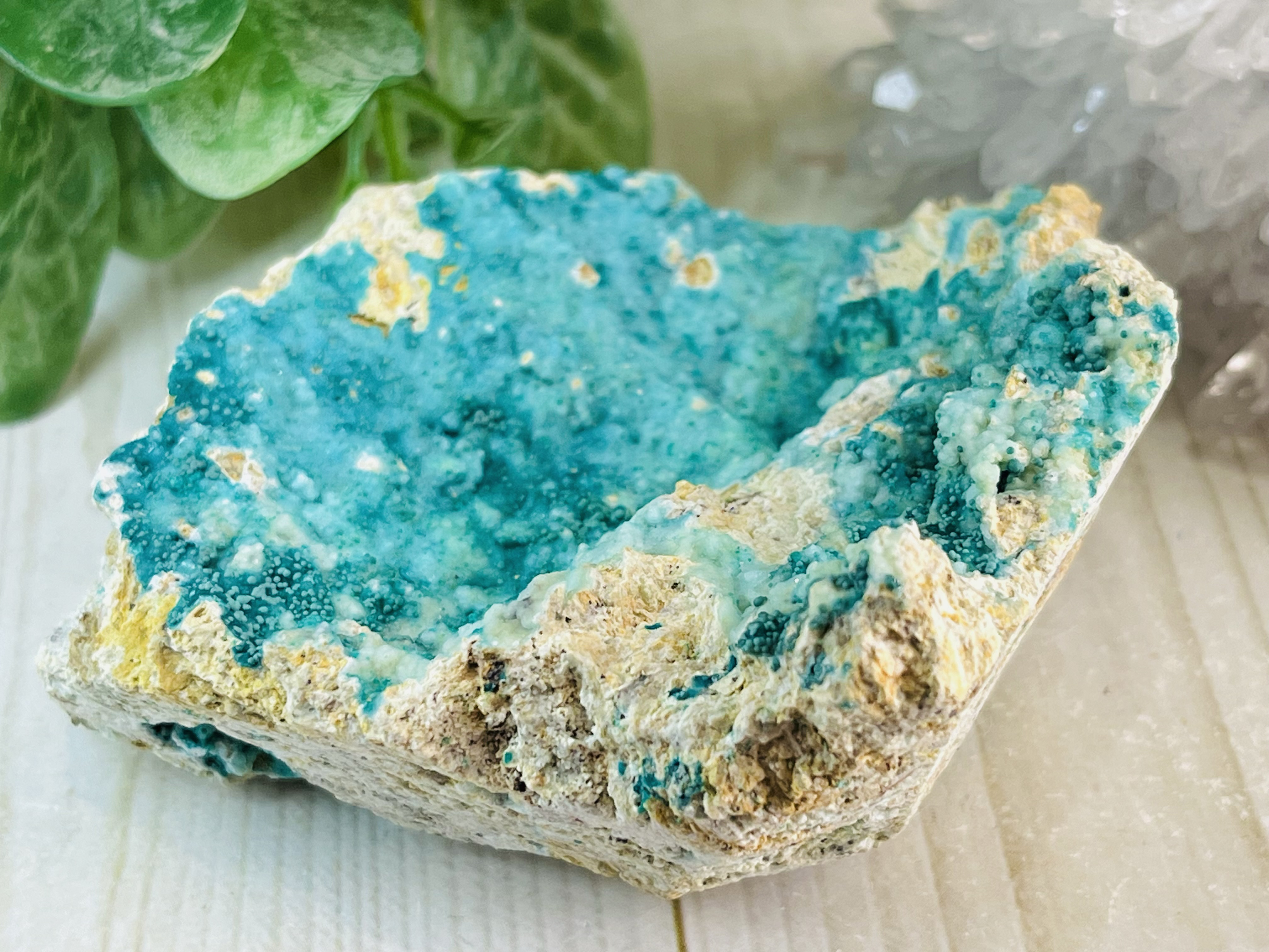 べゼリ石共生（ベゼライト）　ヘミモルファイト　異極鉱　原石　ラフストーン