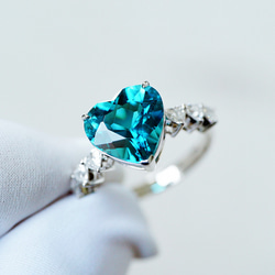 超美品‼️K18WGブルートルマリン&ダイヤモンドリング❤️18金ホワイトゴールド 超美品‼️K18WGブルートルマリン&ダイヤモンドリング❤️18金