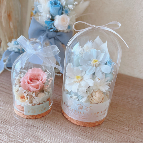 ガラスドームフラワー/アレンジメント/プリザーブドフラワー/フラワードーム・:* プリザーブドフラワー ガラスドーム 通販 モチーフドーム