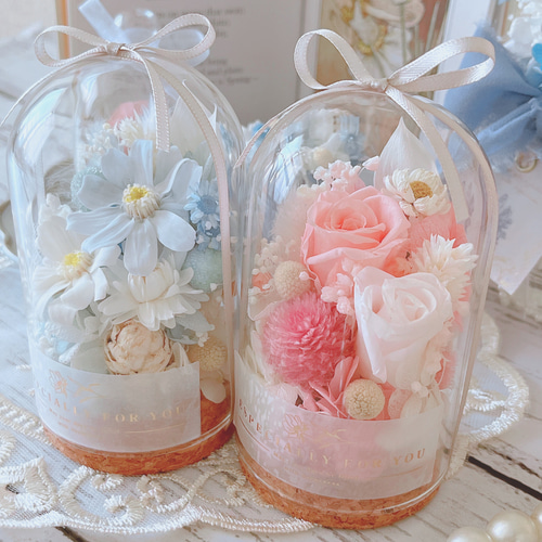 ガラスドームフラワー/ドームフラワー/フラワードーム/ギフト