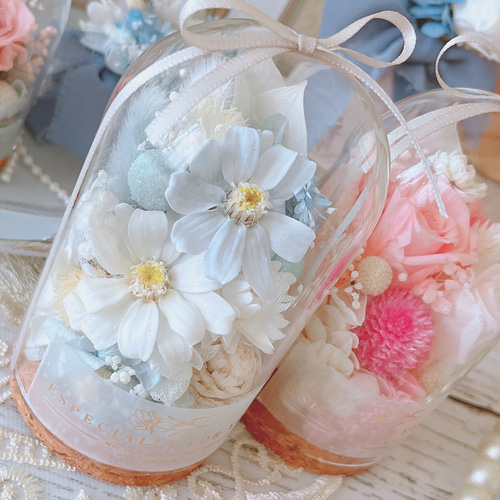 ガラスドームフラワー/アレンジメント/プリザーブドフラワー/フラワードーム・:* ガラスドームフラワー/ドームフラワー/フラワードーム/ギフト