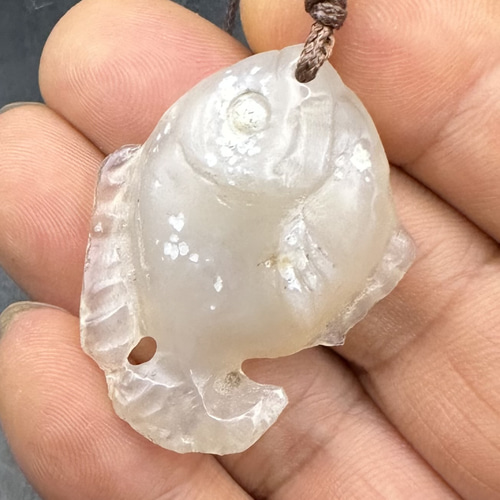 2025.8.6 魚 新潟産煙瑪瑙 ネックレス・ペンダント ケンちゃんの