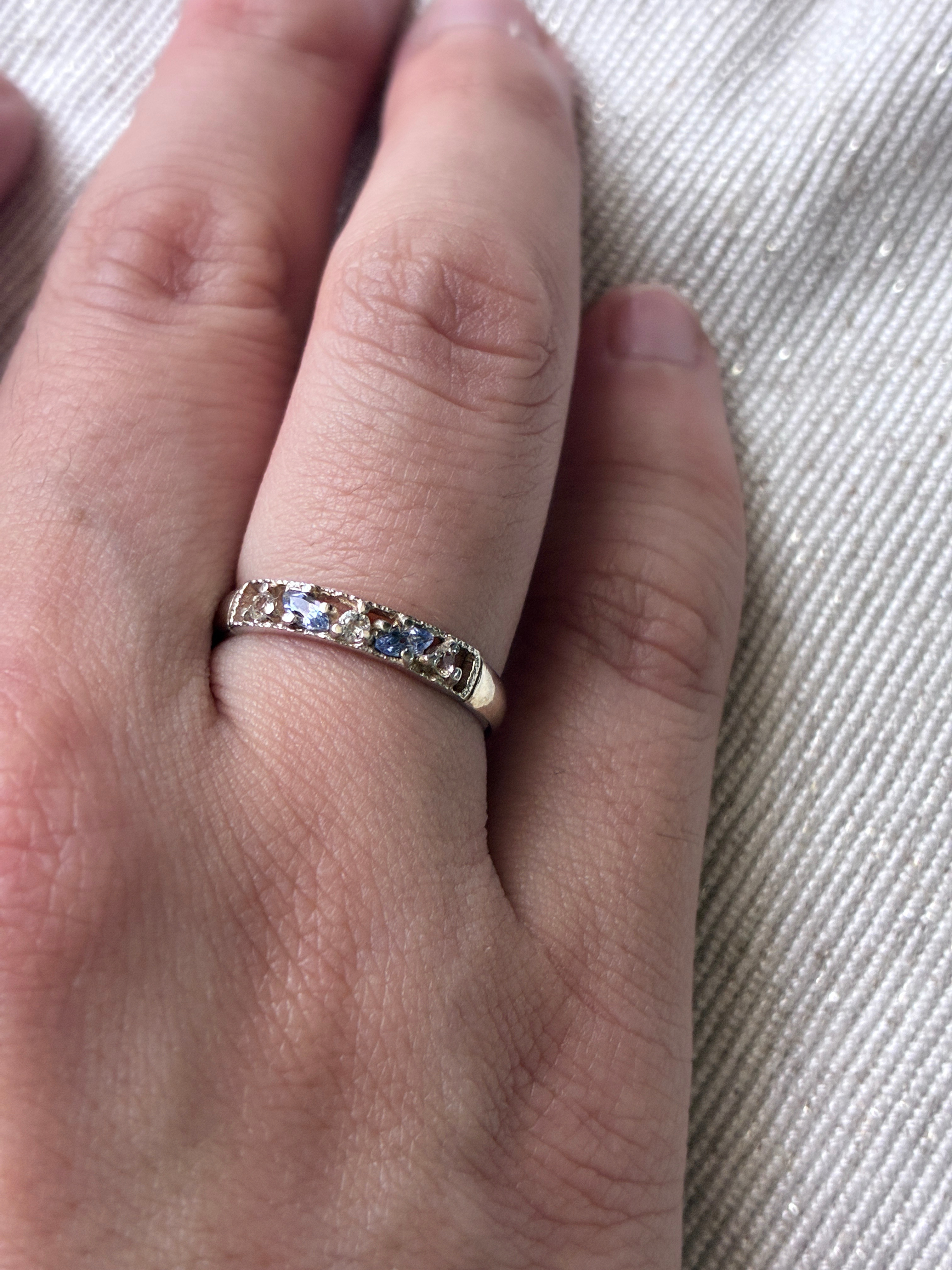 雨粒は躍る。煌めく青のリング amatsubu ring 【silver925】/シンプル　シルバー