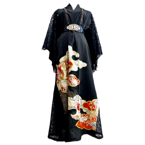 希少☆ビンテージ着物　リメイクドレス　金刺繍　一点物！ 希少☆ビンテージ着物リメイクドレス金刺繍一点物！