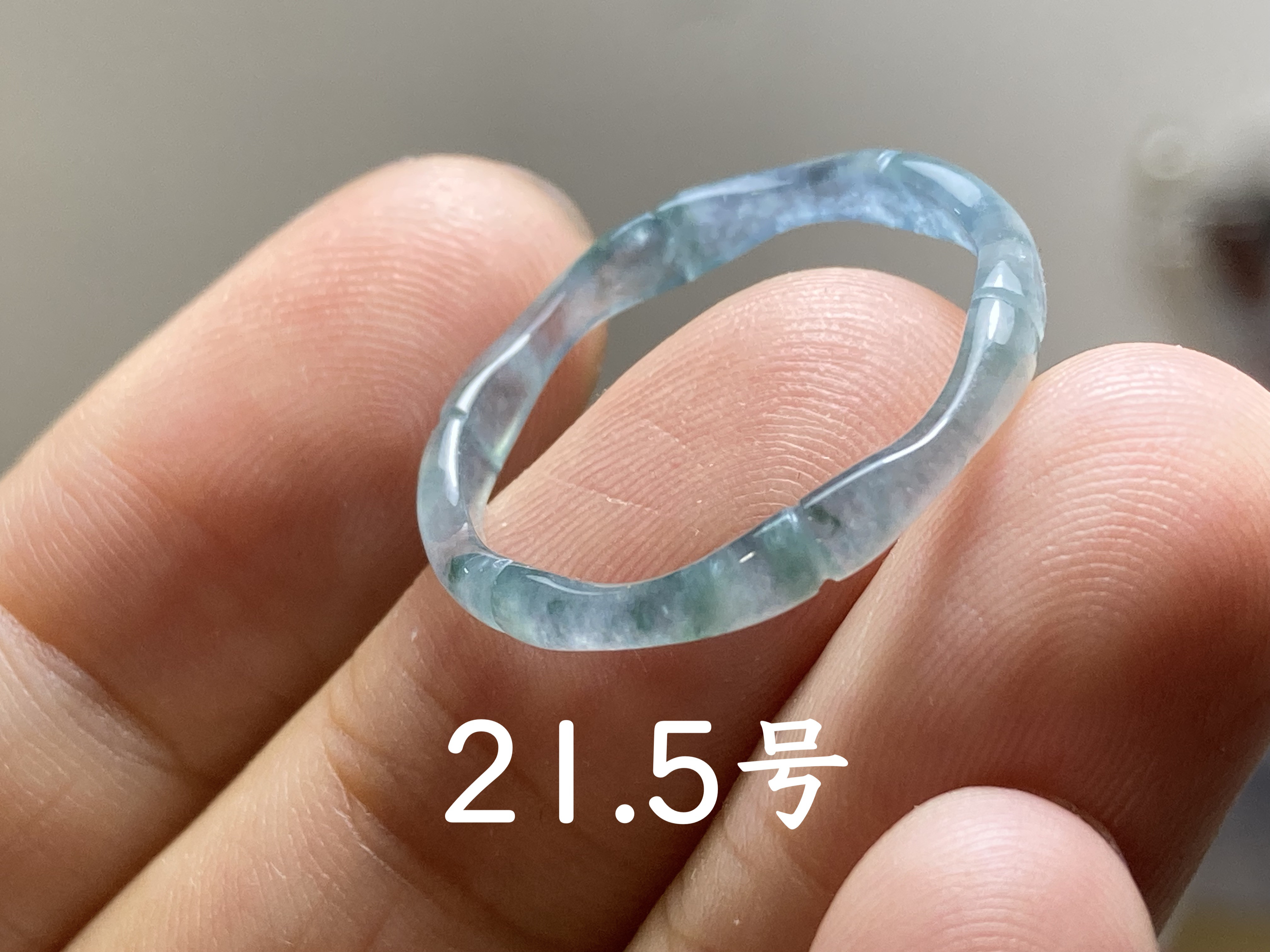 L13-81 高氷種 竹節 リング 氷青花 21.5号 グアテマラ産 A貨 本
