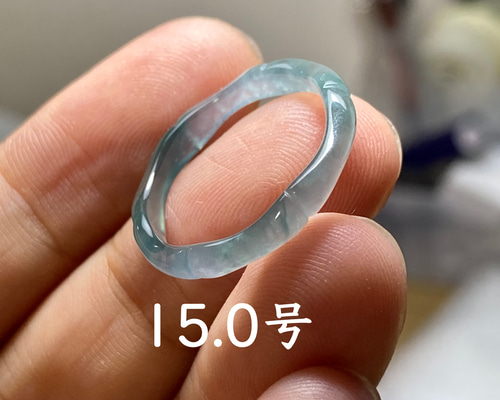 L13-82 高氷種 竹節 リング 氷青花 15.0号 グアテマラ産 A貨 本