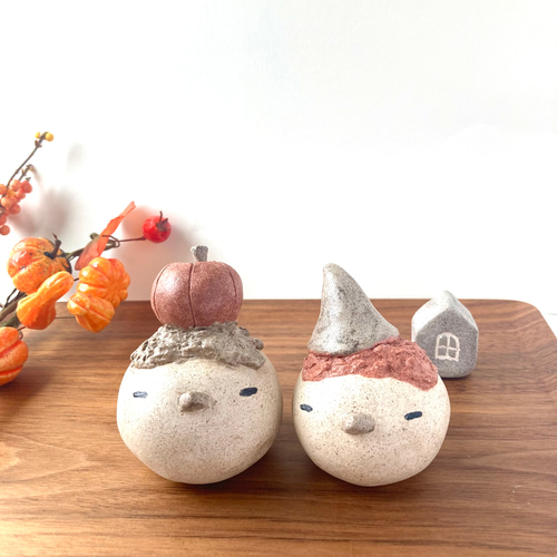 仲良しシマエナガさんのハロウィン飾りセット 玄関インテリア雑貨 秋