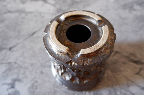 4号燻し金彩鉢178　塊根植物　多肉植物　盆栽　植木鉢　作家鉢　鉢皿　沖縄 6枚目の画像