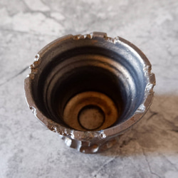 4号燻し金彩鉢178　塊根植物　多肉植物　盆栽　植木鉢　作家鉢　鉢皿　沖縄 4枚目の画像