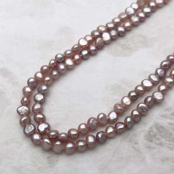 淡水パール 真珠 バロック フラット ボタン 3mm 4mm パープル系マルチカラー 極小 小粒 10個 tp0012b 4枚目の画像