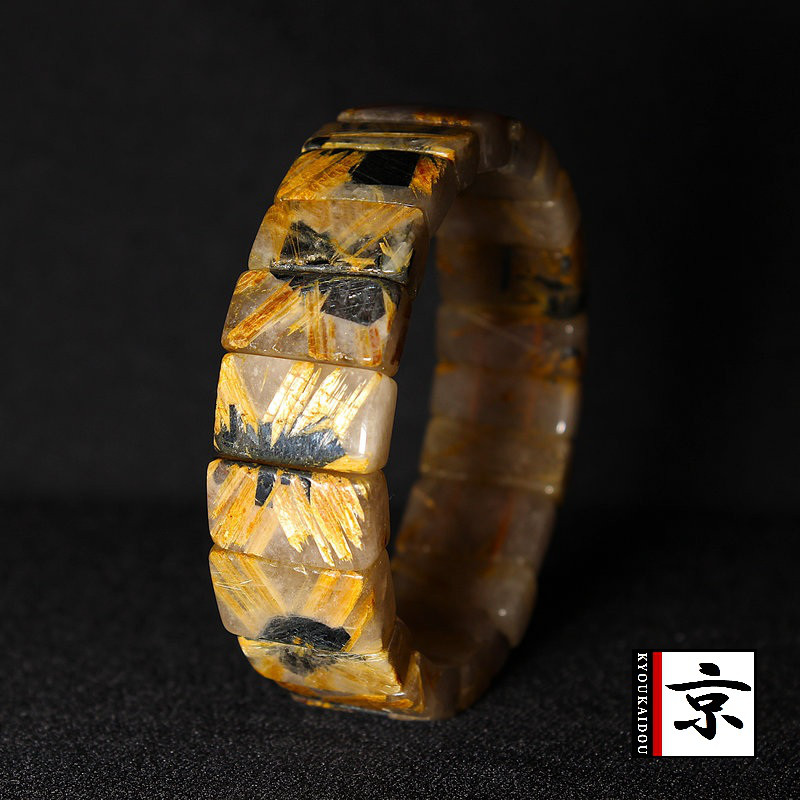 パワーが凄い！大地から伸びる【太陽放射ルチルバングル】約19mm　一点物　【GHB30・83g】ギフト　京海堂