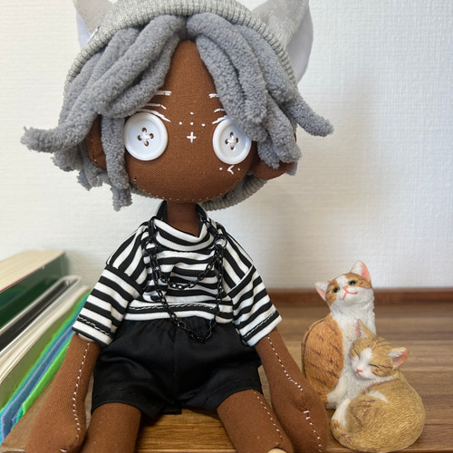 CCDOLL】可動式BJDぬいぐるみ・完全一点もの即納OK！・黒肌エジプト灰