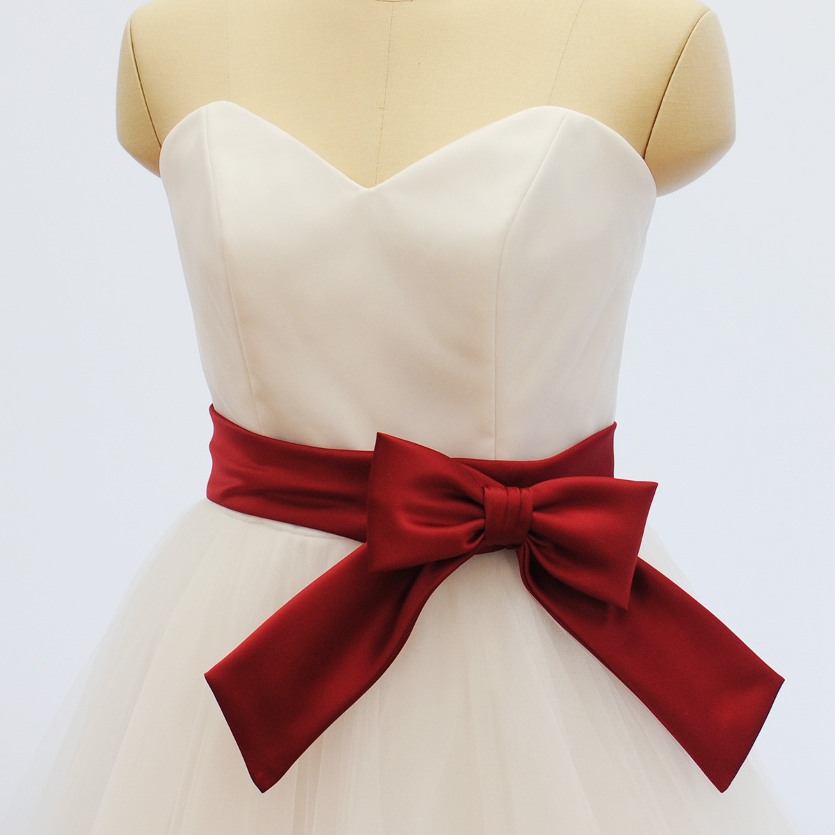 リボンベルト サッシュベルト サテンリボン ウエストリボン 赤色 リボン ベルト