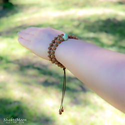 【受注制作 三種の神器・勾玉！成功と繁栄のお守り！高品質！ミャンマー産翡翠】4WAY ルドラクシャハーフマーラー 8枚目の画像