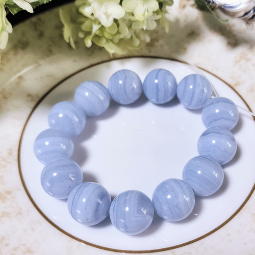 12mm ブルーレースアゲート 1個(1粒) 天然石 ashblue 通販 19670034